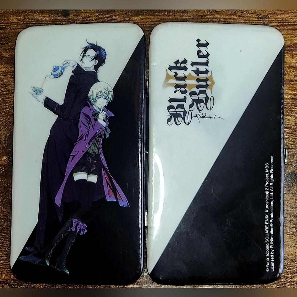 Black Butler Anime Clutch in Black and White with Purple Accent